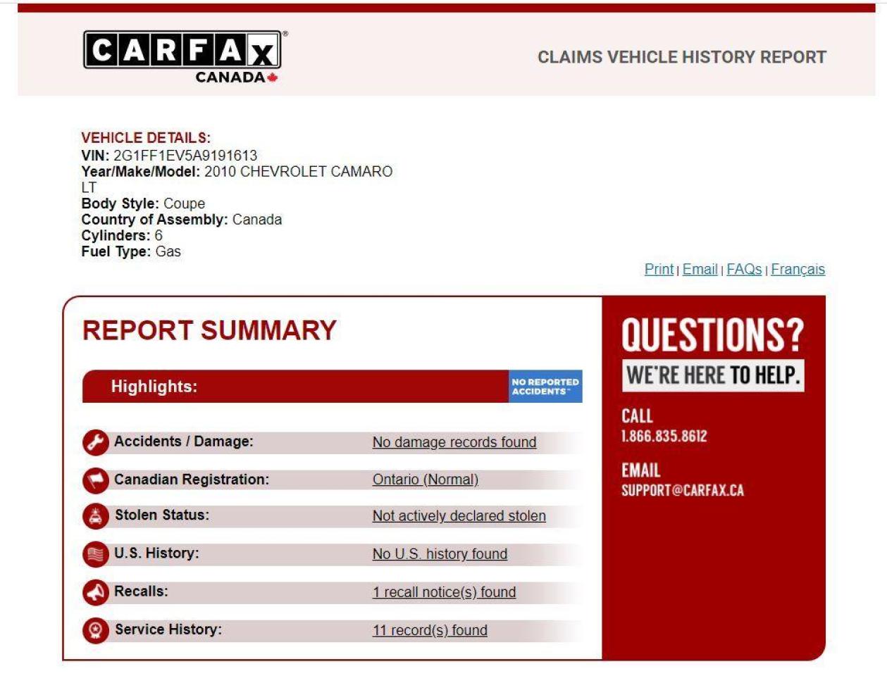 2010 Chevrolet Camaro LT 3.6L V6+Sunroof+New Tires+ACCIDENT FREE - Photo #12