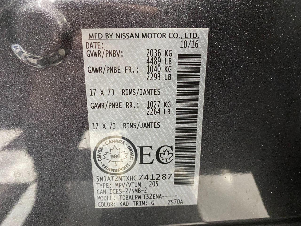 2017 Nissan Rogue S+Camera+Heated Seats+ACCIDENT FREE - Photo #41