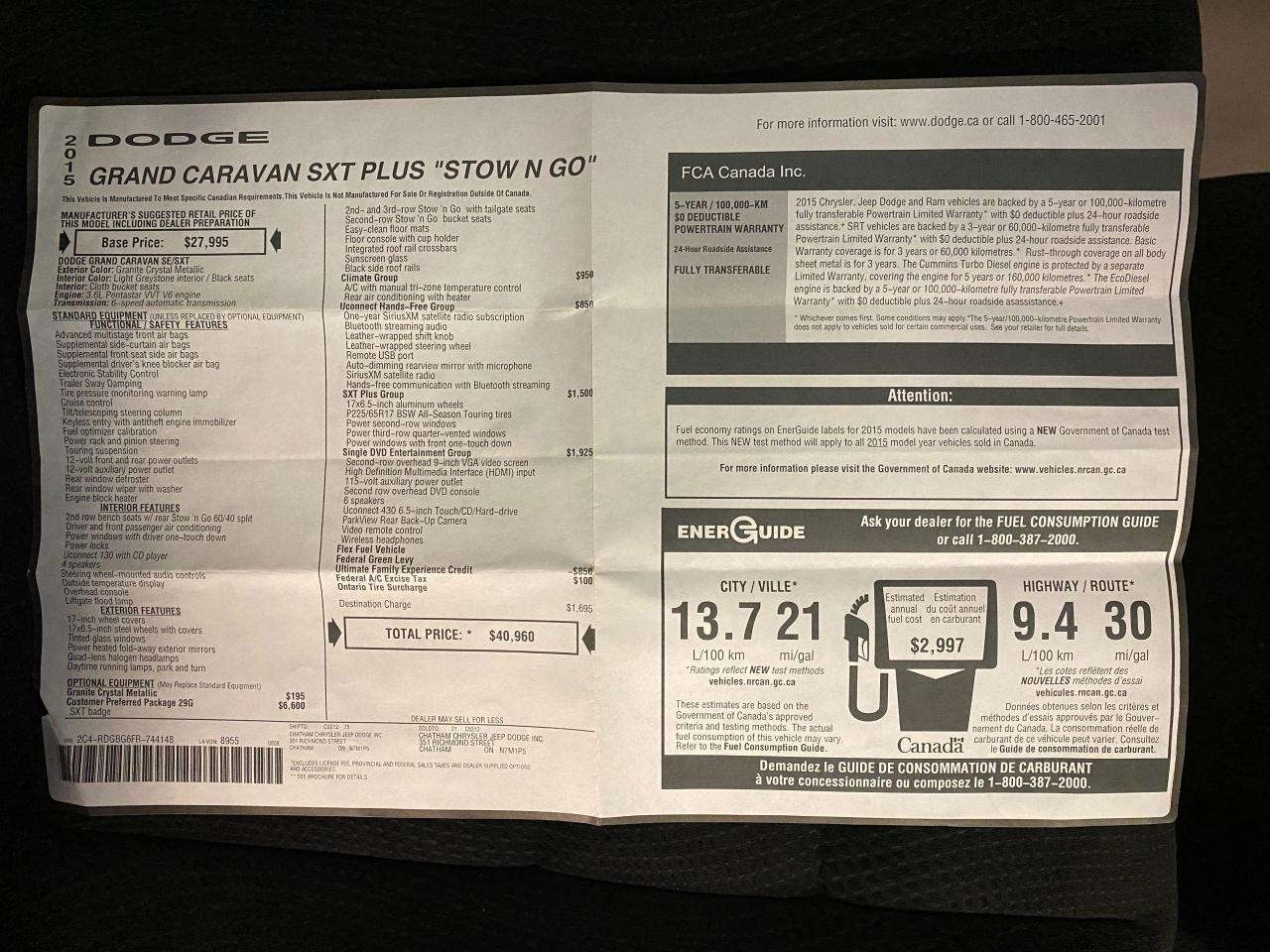 2015 Dodge Grand Caravan SXT+DVD+Camera+New Tires+Brakes+ACCIDENT FREE - Photo #27