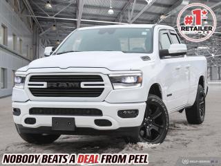 2021 Ram 1500 Sport Quad Cab | 5.7L Hemi V8 | Heated Seats | Heated Steering Wheel | Remote Start | Uconnect 8.4" Touchscreen Display | Apple CarPlay & Android Auto | Remote Proximity Keyless Entry | Front & Rear Parking Sensors | Rear Power Sliding Window | Spray-in Bed Liner

Exclusive Company Demo Unit - Exact Mileage may differ. Please inquire for details.

Experience the epitome of performance and luxury with the remarkable 2021 Ram 1500 Sport Quad Cab. Powered by the robust 5.7L Hemi V8 engine, this truck delivers exhilarating power and efficiency to elevate your driving adventures. Slide into the comfortable interior and indulge in the warmth of heated seats and a heated steering wheel, ensuring maximum comfort during colder weather. With the convenience of remote start, you can effortlessly warm up or cool down your vehicle before even stepping inside. Seamlessly integrate your smartphone with the Uconnect 8.4" touchscreen display, featuring Apple CarPlay & Android Auto compatibility for easy access to your favorite apps and media on the go. Benefit from the convenience of remote proximity keyless entry, allowing you to lock and unlock your truck with ease. Navigate tight parking spaces with confidence thanks to front and rear parking sensors, while the rear power sliding window enhances airflow and accessibility. Equipped with a durable spray-in bed liner, the 2021 Ram 1500 Sport Quad Cab is ready to tackle any task with style and sophistication, making every journey an unforgettable experience.
______________________________________________________

Engage & Explore with Peel Chrysler: Whether youre inquiring about our latest offers or seeking guidance, 1-866-652-6197 connects you directly. Dive deeper online or connect with our team to navigate your automotive journey seamlessly.

WE TAKE ALL TRADES & CREDIT. WE SHIP ANYWHERE IN CANADA! OUR TEAM IS READY TO SERVE YOU 7 DAYS! COME SEE WHY NOBODY BEATS A DEAL FROM PEEL! Your Source for ALL make and models used cars and trucks
______________________________________________________

*FREE CarFax (click the link above to check it out at no cost to you!)*

*FULLY CERTIFIED! (Have you seen some of these other dealers stating in their advertisements that certification is an additional fee? NOT HERE! Our certification is already included in our low sale prices to save you more!)

______________________________________________________

Peel Chrysler  A Trusted Destination: Based in Port Credit, Ontario, we proudly serve customers from all corners of Ontario and Canada including Toronto, Oakville, North York, Richmond Hill, Ajax, Hamilton, Niagara Falls, Brampton, Thornhill, Scarborough, Vaughan, London, Windsor, Cambridge, Kitchener, Waterloo, Brantford, Sarnia, Pickering, Huntsville, Milton, Woodbridge, Maple, Aurora, Newmarket, Orangeville, Georgetown, Stouffville, Markham, North Bay, Sudbury, Barrie, Sault Ste. Marie, Parry Sound, Bracebridge, Gravenhurst, Oshawa, Ajax, Kingston, Innisfil and surrounding areas. On our website www.peelchrysler.com, you will find a vast selection of new vehicles including the new and used Ram 1500, 2500 and 3500. Chrysler Grand Caravan, Chrysler Pacifica, Jeep Cherokee, Wrangler and more. All vehicles are priced to sell. We deliver throughout Canada. website or call us 1-866-652-6197. 

Your Journey, Our Commitment: Beyond the transaction, Peel Chrysler prioritizes your satisfaction. While many of our pre-owned vehicles come equipped with two keys, variations might occur based on trade-ins. Regardless, our commitment to quality and service remains steadfast. Experience unmatched convenience with our nationwide delivery options. All advertised prices are for cash sale only. Optional Finance and Lease terms are available. A Loan Processing Fee of $499 may apply to facilitate selected Finance or Lease options. If opting to trade an encumbered vehicle towards a purchase and require Peel Chrysler to facilitate a lien payout on your behalf, a Lien Payout Fee of $299 may apply. Contact us for details. Peel Chrysler Pre-Owned Vehicles come standard with only one key.