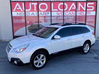 <p>***EASY FINANCE APPROVALS***LEATHER***NAVI***BLUETOOTH***BACK UP CAM***HEATED SEATS***AND MUCH MUCH MORE!!!! WHAT MORE CAN YOU SAY FOR THE SUBARU OUTBACK OTHER THAN LENGENDARY!!!!!  THIS AFFORDABLE 5-SEAT , 5-DOOR PEOPLE HAULER, SIGNIFICANTLY LARGER THAN ITS INTRODUCTORY OFFERING, AGAIN BOASTS EXCEPTIONAL CADIN ROOM AD CARGO AREA AND NOT TO MENTION  ITS TRADITIONAL STANDARD FULL-TIME ALL-WHEEL DRIVE(AWD). ITS VERY HARD TO COME CLOSE IN TERMS OF COMFORT, SMOOTHNESS, FEATURES AND PRICE! THERES SO MUCH TO LOVE ABOUT THIS VEHICLE! PLENTY OF ATTENTION PAID TO THE FINEST DETAILS INSIDE AND OUT. A TRUE WORK OF ART! FLAWLESS, IMMACULATE, MECHANICALLY A+ DEPENDABLE, RELIABLE, COMFORTABLE, CLEAN INSIDE AND OUT. ATTRACTIVE AND SPORTY LOOKING. A MUST SEE! COME IN FOR A TEST DRIVE AND FALL IN LOVE TODAY!<br /><br /><br />****Make this yours today BECAUSE YOU DESERVE IT**** <br /><br /><br /><br />WE HAVE SKILLED AND KNOWLEDGEABLE SALES STAFF WITH MANY YEARS OF EXPERIENCE SATISFYING ALL OUR CUSTOMERS NEEDS. THEYLL WORK WITH YOU TO FIND THE RIGHT VEHICLE AND AT THE RIGHT PRICE YOU CAN AFFORD. WE GUARANTEE YOU WILL HAVE A PLEASANT SHOPPING EXPERIENCE THAT IS FUN, INFORMATIVE, HASSLE FREE AND NEVER HIGH PRESSURED. PLEASE DONT HESITATE TO GIVE US A CALL OR VISIT OUR INDOOR SHOWROOM TODAY! WERE HERE TO SERVE YOU!! <br /><br /><br /><br />***Financing*** <br /><br />We offer amazing financing options. Our Financing specialists can get you INSTANTLY approved for a car loan with the interest rates as low as 3.99% and $0 down (O.A.C). Additional financing fees may apply. Auto Financing is our specialty. Our experts are proud to say 100% APPLICATIONS ACCEPTED, FINANCE ANY CAR, ANY CREDIT, EVEN NO CREDIT! Its FREE TO APPLY and Our process is fast & easy. We can often get YOU AN approval and deliver your NEW car the SAME DAY. <br /><br /><br />***Price*** <br /><br />FRONTIER FINE CARS is known to be one of the most competitive dealerships within the Greater Toronto Area providing high quality vehicles at low price points. Prices are subject to change without notice. All prices are price of the vehicle plus HST, Licensing & Safety Certification. <span style=font-family: Helvetica; font-size: 16px; -webkit-text-stroke-color: #000000; background-color: #ffffff;>DISCLAIMER: This vehicle is not Drivable as it is not Certified. All vehicles we sell are Drivable after certification, which is available for $695 but not manadatory.</span> <br /><br />***Trade***<br /><br />Have a trade? Well take it! We offer free appraisals for our valued clients that would like to trade in their old unit in for a new one. <br /><br /><br />***About us*** <br /><br />Frontier fine cars, offers a huge selection of vehicles in an immaculate INDOOR showroom. Our goal is to provide our customers WITH quality vehicles AT EXCELLENT prices with IMPECCABLE customer service. <br /><br /><br />Not only do we sell vehicles, we always sell peace of mind! <br /><br /><br />Buy with confidence and call today 1-877-437-6074 or email us to book a test drive now! frontierfinecars@hotmail.com <br /><br /><br />Located @ 1261 Kennedy Rd Unit a in Scarborough <br /><br /><br />***NO REASONABLE OFFERS REFUSED*** <br /><br /><br />Thank you for your consideration & we look forward to putting you in your next vehicle! </p><p> </p><p><br />Serving used cars Toronto, Scarborough, Pickering, Ajax, Oshawa, Whitby, Markham, Richmond Hill, Vaughn, Woodbridge, Mississauga, Trenton, Peterborough, Lindsay, Bowmanville, Oakville, Stouffville, Uxbridge, Sudbury, Thunder Bay,Timmins, Sault Ste. Marie, London, Kitchener, Brampton, Cambridge, Georgetown, St Catherines, Bolton, Orangeville, Hamilton, North York, Etobicoke, Kingston, Barrie, North Bay, Huntsville, Orillia</p>