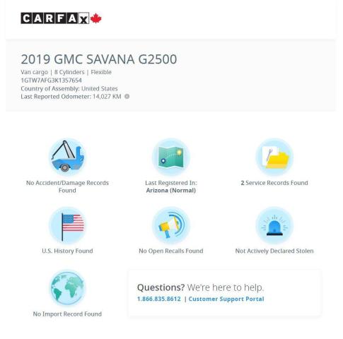 2019 GMC Savana 2500 Cargo 6.0L V8+Camera+CLEAN CARFAX Photo11