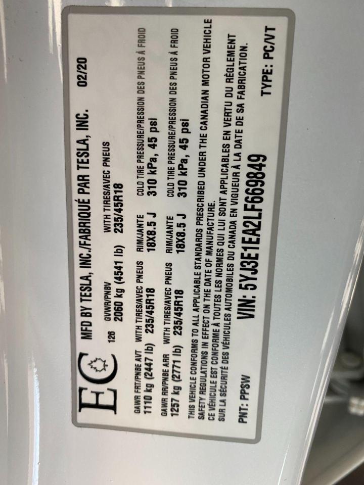 2020 Tesla Model 3 STANDARD RANGE PLUS+LIKE NEW+CLEAN CARFAX Photo123