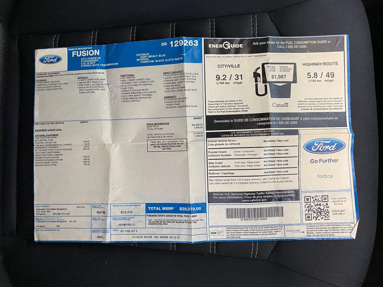 2013 Ford Fusion SE+Camera+Bluetooth+GPS+Heated Seats+CLEAN CARFAX - Photo #29