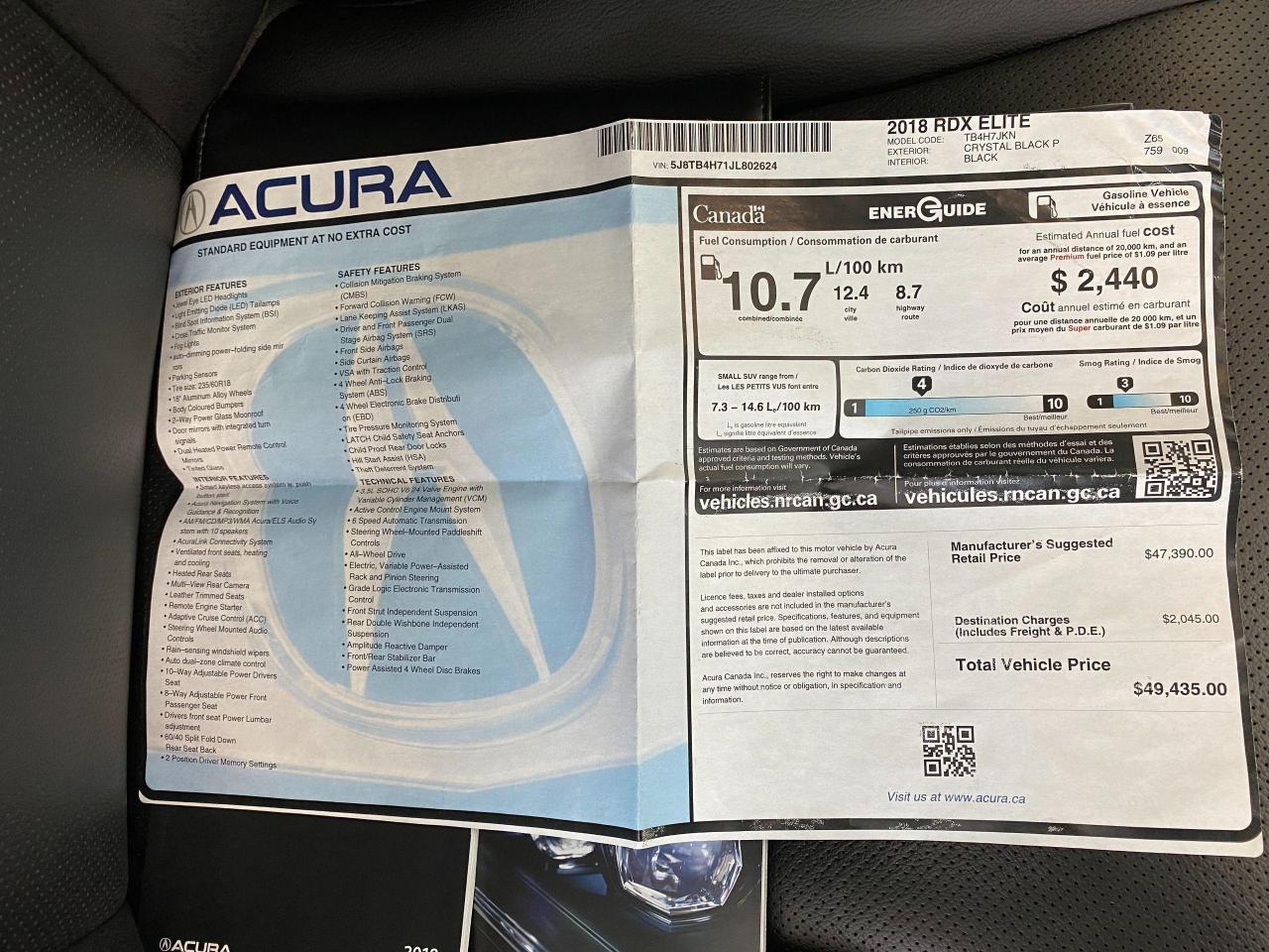 2018 Acura RDX Elite AWD+Lane Keep+Cooled Seats+GPS+CLEAN CARFAX - Photo #30