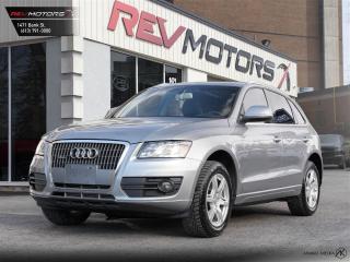 2011 Audi Q5 Premium | Heated Seats | Panoramic Sunroof | Bluetooth<br/>  <br/> NO Accidents | All Wheel Drive | Ready to go! <br/> <br/>  <br/> Silver Exterior | Black Leather Interior | Alloy Wheels | Keyless Entry | Front Power Seats | Voice Control | Traction Control | Heated Mirrors | Fold-In Power Mirrors | Drivers Memory Seat With 2 Profiles | Panoramic Sunroof | Front Heated Seats | Cruise Control | Bluetooth Connection and much more. <br/> <br/>  <br/> This Vehicle has travelled 158,241KM. <br/> <br/>  <br/> *** NO additional fees except for taxes and licensing! *** <br/> <br/>  <br/> *** 100-point inspection on all our vehicles & always detailed inside and out *** <br/> <br/>  <br/> RevMotors is at your service to ensure you find the right car for YOU. Even if we do not have it in our inventory, we are more than happy to find you the vehicle that you are looking for. Give us a call at 613-791-3000 or visit us online at www.revmotors.ca <br/> <br/>  <br/> a nous donnera du plaisir de vous servir en Franais aussi! <br/> <br/>  <br/> CERTIFICATION * All our vehicles are sold Certified and E-Tested for the province of Ontario (Quebec Safety Available, additional charges may apply) <br/> FINANCING AVAILABLE * RevMotors offers competitive finance rates through many of the major banks. Should you feel like youve had credit issues in the past, we have various financing solutions to get you on the road.  We accept No Credit - New Credit - Bad Credit - Bankruptcy - Students and more!! <br/> EXTENDED WARRANTY * For your peace of mind, if one of our used vehicles is no longer covered under the manufacturers warranty, RevMotors will provide you with a 6 month / 6000KMS Limited Powertrain Warranty. You always have the options to upgrade to more comprehensive coverage as well. Well be more than happy to review the options and chose the coverage thats right for you! <br/> TRADES * Do you have a Trade-in? We offer competitive trade in offers for your current vehicle! <br/> SHIPPING * We can ship anywhere across Canada. Give us a call for a quote and we will be happy to help! <br/> <br/>  <br/> Buy with confidence knowing that we always have your best interests in mind! <br/>
