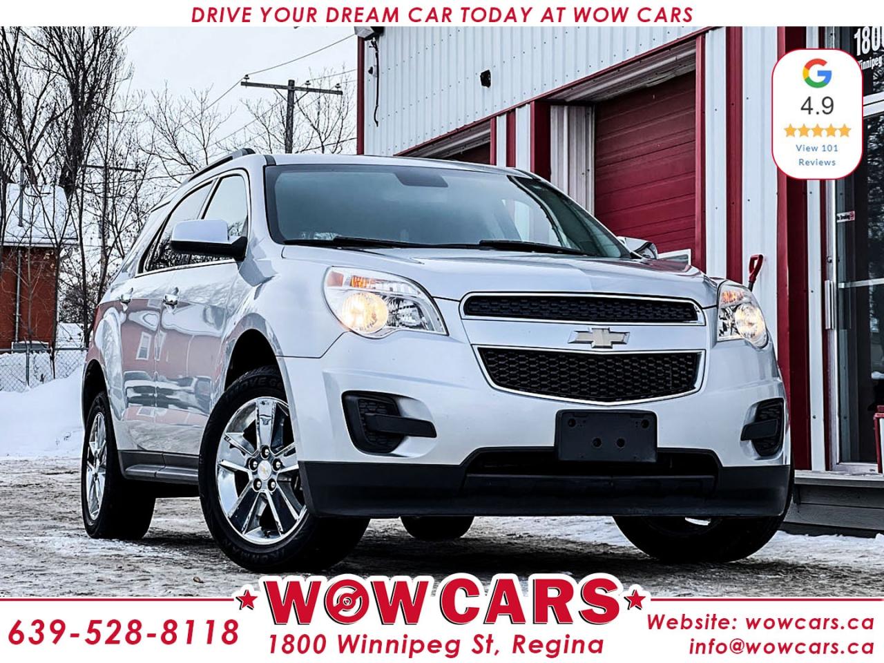2014 Chevrolet Equinox LT AWDOdometer: 158,779 KM <br/> Price: $10,990+taxes <br/> <br/> <br/> WOW Factors:- <br/> -Certified and mechanical inspection <br/> -Local Trade <br/> <br/> <br/> Highlight Features: <br/> -All-Wheel Drive <br/> -Alloy Wheels <br/> -Backup-Camera <br/> -Bluetooth Connectivity <br/> -Power Heated Seats <br/> -Power Locks/ Power Windows <br/> -Remote Start <br/> -Cruise Control and much more. <br/> <br/> <br/> Financing Available <br/> Driven by Trust, Powered by Family  Your Destination for Quality Pre-Owned Vehicles <br/> At our family-owned dealership, customer satisfaction isnt just a goal  its our promise. We specialize in pre-owned Cars, SUVs, Vans, and Trucks, offering standout value with the WOW factors that set us apart. From exceptional Google reviews to unmatched after-sales service, we go above and beyond to make your experience seamless, transparent, and friendly. <br/> <br/> <br/> Visit WOW CARS Today at 1800 Winnipeg Street Regina, SK S4P1G2, or give us a call at (639) 528-8II8. <br/>