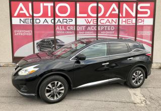 <p>***EASY FINANCE APPROVALS*** LOW KMS! NO ACCIDENTS! SUNROOF-NAVI-AWD-NAVI-BLUETOOTH-BACK UP CAM AND MORE! LOVE AT FIRST SIGHT! VEHICLE IS LIKE NEW! QUALITY ALL AROUND VEHICLE. THE 2017 NISSAN MURANO IS LOADED WITH FEATURES AND STYLING AND AN EMPHASIS ON SIMPLICITY AND FUNCTIONALITY THAT MAKE IT ONE OF A KIND. GREAT MID-SIZE SUV FOR SMALL FAMILY OR STUDENT. ABSOLUTELY FLAWLESS, SMOOTH, SPORTY RIDE AND GREAT ON GAS! MECHANICALLY A+ DEPENDABLE, RELIABLE, COMFORTABLE, CLEAN INSIDE AND OUT. POWERFUL YET FUEL EFFICIENT ENGINE. HANDLES VERY WELL WHEN DRIVING.</p><p> </p><p>***Make this yours today BECAUSE YOU DESERVE IT**** <br /><br /><br /><br />WE HAVE SKILLED AND KNOWLEDGEABLE SALES STAFF WITH MANY YEARS OF EXPERIENCE SATISFYING ALL OUR CUSTOMERS NEEDS. THEYLL WORK WITH YOU TO FIND THE RIGHT VEHICLE AND AT THE RIGHT PRICE YOU CAN AFFORD. WE GUARANTEE YOU WILL HAVE A PLEASANT SHOPPING EXPERIENCE THAT IS FUN, INFORMATIVE, HASSLE FREE AND NEVER HIGH PRESSURED. PLEASE DONT HESITATE TO GIVE US A CALL OR VISIT OUR INDOOR SHOWROOM TODAY! WERE HERE TO SERVE YOU!! <br /><br /><br /><br />***Financing*** <br /><br />We offer amazing financing options. Our Financing specialists can get you INSTANTLY approved for a car loan with the interest rates as low as 3.99% and $0 down (O.A.C). Additional financing fees may apply. Auto Financing is our specialty. Our experts are proud to say 100% APPLICATIONS ACCEPTED, FINANCE ANY CAR, ANY CREDIT, EVEN NO CREDIT! Its FREE TO APPLY and Our process is fast & easy. We can often get YOU AN approval and deliver your NEW car the SAME DAY. <br /><br /><br />***Price*** <br /><br />FRONTIER FINE CARS is known to be one of the most competitive dealerships within the Greater Toronto Area providing high quality vehicles at low price points. Prices are subject to change without notice. All prices are price of the vehicle plus HST, Licensing & Safety Certification. <span style=font-family: Helvetica; font-size: 16px; -webkit-text-stroke-color: #000000; background-color: #ffffff;>DISCLAIMER: This vehicle is not Drivable as it is not Certified. All vehicles we sell are Drivable after certification, which is available for $695 but not manadatory.</span> <br /><br /><br />***Trade***<br /><br />Have a trade? Well take it! We offer free appraisals for our valued clients that would like to trade in their old unit in for a new one. <br /><br /><br />***About us*** <br /><br />Frontier fine cars, offers a huge selection of vehicles in an immaculate INDOOR showroom. Our goal is to provide our customers WITH quality vehicles AT EXCELLENT prices with IMPECCABLE customer service. <br /><br /><br />Not only do we sell vehicles, we always sell peace of mind! <br /><br /><br />Buy with confidence and call today 1-877-437-6074 or email us to book a test drive now! frontierfinecars@hotmail.com <br /><br /><br />Located @ 1261 Kennedy Rd Unit a in Scarborough <br /><br /><br />***NO REASONABLE OFFERS REFUSED*** <br /><br /><br />Thank you for your consideration & we look forward to putting you in your next vehicle! <br /><br /><br /><br />Serving used cars Toronto, Scarborough, Pickering, Ajax, Oshawa, Whitby, Markham, Richmond Hill, Vaughn, Woodbridge, Mississauga, Trenton, Peterborough, Lindsay, Bowmanville, Oakville, Stouffville, Uxbridge, Sudbury, Thunder Bay,Timmins, Sault Ste. Marie, London, Kitchener, Brampton, Cambridge, Georgetown, St Catherines, Bolton, Orangeville, Hamilton, North York, Etobicoke, Kingston, Barrie, North Bay, Huntsville, Orillia</p>