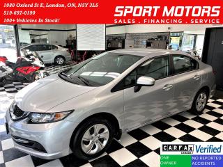 Used 2014 Honda Civic LX+Bluetooth+Heated Seats+A/C+CLEAN CARFAX for sale in London, ON