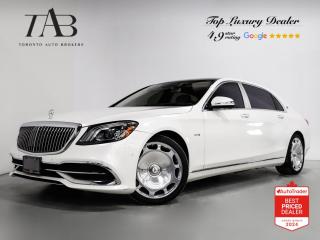 This Beautiful 2019 Mercedes-Benz S-Class S650 Maybach is the epitome of luxury and opulence in the automotive world with a clean Carfax report. The Maybach S650 is powered by a handcrafted 6.0-liter V12 engine that delivers effortless power and refinement.

Key Features Includes:

- Chauffeur Package
- PARKTRONIC (Self Parking)
- Exclusive Package
- LED light Package
- Air Balance Package
- Keyless Go Package
- Pre-Safe Rear Package
- Rear Seat Comfort Package
- Designo leather package
- Driving Assistance package Plus
- DISTRONIC PLUS with Steering Assist and Stop&Go 
- Night View Assist Plus
- Navigation
- Bluetooth
- Surround Camera System
- Parking Sensors
- Heads up Display
- Panoramic Sunroof
- Burmester Audio System
- Sirius XM Radio
- Smartphone integration package
- Apple Carplay
- Android Auto
- Rear Entertainment
- 7G-TRONIC PLUS
- Front and Rear Heated Seats
- Front and Rear Ventilated Seats
- Front Massaging Seats
- Heated Steering Wheel
- Executive seats
- Warmth Comfort Package
- Cruise Control
- Traffic Sign Assist
- Active Brake Assist
- Active Lane Change Assist
- Blind Spot Assist
- Active parking assist
- Enhanced Stop&Go Pilot
- Adaptive Highbeam Assist
- LED Intelligent Light System (LHD)
- 20" Alloy Wheels

NOW OFFERING 3 MONTH DEFERRED FINANCING PAYMENTS ON APPROVED CREDIT. 

Looking for a top-rated pre-owned luxury car dealership in the GTA? Look no further than Toronto Auto Brokers (TAB)! Were proud to have won multiple awards, including the 2023 GTA Top Choice Luxury Pre Owned Dealership Award, 2023 CarGurus Top Rated Dealer, 2023 CBRB Dealer Award, the 2023 Three Best Rated Dealer Award, and many more!

With 30 years of experience serving the Greater Toronto Area, TAB is a respected and trusted name in the pre-owned luxury car industry. Our 30,000 sq.Ft indoor showroom is home to a wide range of luxury vehicles from top brands like BMW, Mercedes-Benz, Audi, Porsche, Land Rover, Jaguar, Aston Martin, Bentley, Maserati, and more. And we dont just serve the GTA, were proud to offer our services to all cities in Canada, including Vancouver, Montreal, Calgary, Edmonton, Winnipeg, Saskatchewan, Halifax, and more.

At TAB, were committed to providing a no-pressure environment and honest work ethics. As a family-owned and operated business, we treat every customer like family and ensure that every interaction is a positive one. Come experience the TAB Lifestyle at its truest form, luxury car buying has never been more enjoyable and exciting!

We offer a variety of services to make your purchase experience as easy and stress-free as possible. From competitive and simple financing and leasing options to extended warranties, aftermarket services, and full history reports on every vehicle, we have everything you need to make an informed decision. We welcome every trade, even if youre just looking to sell your car without buying, and when it comes to financing or leasing, we offer same day approvals, with access to over 50 lenders, including all of the banks in Canada. Feel free to check out your own Equifax credit score without affecting your credit score, simply click on the Equifax tab above and see if you qualify.

Call us today or visit our website to learn more about our inventory and services. And remember, all prices exclude applicable taxes and licensing, and vehicles can be certified at an additional cost of $799.