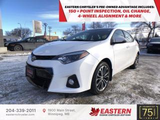 Used 2016 Toyota Corolla S | 1 Owner | Sunroof | Backup Camera | Heated Front Seats | for sale in Winnipeg, MB