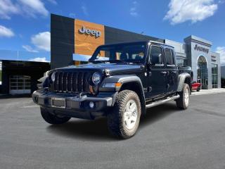Recent Arrival!2020 Jeep Gladiator Sport S 4WD 6-Speed Manual Pentastar 3.6L V6 VVT Black Clearcoat220-Amp Alternator, 7 Touchscreen, 8 Speakers, Air Conditioning, Alloy wheels, Alpine Premium Audio System, AM/FM radio, Brake assist, Cloth Bucket Seats, Electronic Stability Control, Freedom Panel Storage Bag, Front Bucket Seats, LED Taillamps, Outside temperature display, ParkView Rear Back-Up Camera, Passenger door bin, Power steering, Rear Window Defroster, Roll-Up Tonneau Cover, Security Alarm, Steering wheel mounted audio controls, Universal Garage Door Opener, Wheels: 17 x 7.5 Tech Silver Aluminum.Odometer is 14929 kilometers below market average!