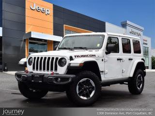 2020 Jeep Wrangler Unlimited Rubicon 4WD 8-Speed Automatic 2.0L I4 DOHC Bright White Clearcoat



1-Yr SiriusXM Guardian Subscription, 4G LTE Wi-Fi Hot Spot, 5-Yr SiriusXM Traffic Subscription, 8.4 Touchscreen, Air Conditioning, Alloy wheels, Auto-Dimming Rear-View Mirror, Blind-Spot/Rear Cross-Path Detection, Cold Weather Group, Daytime Running Lights w/LED Accents, For Details, Visit DriveUconnect.ca, Front anti-roll bar, Front dual zone A/C, Front fog lights, Front Heated Seats, Fully automatic headlights, Garage door transmitter, GPS Navigation, HD Radio, Heated Steering Wheel, LED Fog Lamps, LED Lighting Group, LED Reflector Headlamps, LED Taillamps, Park-Sense Rear Park Assist System, ParkView Rear Back-Up Camera, Quick Order Package 22R, Radio: Uconnect 4C Nav w/8.4 Display, Rear anti-roll bar, Rear Window Defroster, Remote keyless entry, Remote Proximity Keyless Entry, Remote Start System, Safety Group, SiriusXM Traffic, SiriusXM Travel Link, SOS Call & Roadside Assistance Call, Speed control, Steering wheel mounted audio controls, Uconnect 4C Nav & Sound Group.