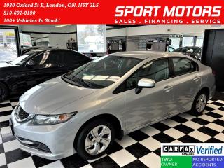 Used 2014 Honda Civic LX+Bluetooth+Heated Seats+Cruise+A/C+CLEAN CARFAX for sale in London, ON