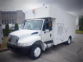 2013 International 4300 DuraStar Cube Van Diesel Air Brakes, 7.6L L6 DIESEL engine, automatic, 4X2, cruise control, air conditioning, AM/FM radio, power door locks, power windows, power mirrors, white exterior, grey interior, vinyl.  Engine Hours: 3792, Engine PTO Hours: 131  Certificate and Decal valid to May 2024. Measurements: Overall length 27 foot, 8.3 foot width, 11.5 height.(All the measurements are deemed to be correct but are not guaranteed). $47,810.00 plus $375 processing fee, $48,185.00 total payment obligation before taxes.  Listing report, warranty, contract commitment cancellation fee, financing available on approved credit (some limitations and exceptions may apply). All above specifications and information is considered to be accurate but is not guaranteed and no opinion or advice is given as to whether this item should be purchased. We do not allow test drives due to theft, fraud and acts of vandalism. Instead we provide the following benefits: Complimentary Warranty (with options to extend), Limited Money Back Satisfaction Guarantee on Fully Completed Contracts, Contract Commitment Cancellation, and an Open-Ended Sell-Back Option. Ask seller for details or call 604-522-REPO(7376) to confirm listing availability.