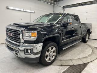 CREWCAB AND 8-FT BOX W/ $22,000 IN FACTORY OPTIONS INCL. 6.6L DURAMAX AND ALLISON TRANSMISSION, Z71 OFF-ROAD PKG, GOOSENECK PREP PKG, HEATED & COOLED LEATHER SEATS, SUNROOF AND REMOTE START!! Backup camera w/ front & rear park sensors, Apple Carplay/Android Auto, navigation, heated leather-wrapped steering, premium Bose audio, 20-inch alloys, forward collision alert, lane departure warning, wireless charging, dual-zone climate control, full power group incl. power seat & pedals, tow package w/ integrated trailer brake controller, side steps, 8-foot box w/ spray-in bedliner, garage door opener, cab lights, OnStar, Bluetooth and tinted windows!