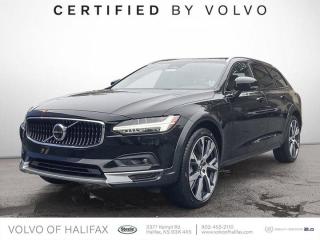 Only 11,551 Miles! Dealer Certified Pre-Owned. This Volvo V90 Cross Country delivers a Intercooled Turbo Gas/Electric I-4 2.0 L/120 engine powering this Automatic transmission. STAINLESS STEEL BUMPER COVER -inc: Prevents damage to the painted surface of the bumper during loading and unloading, PROTECTION PACKAGE -inc: floor trays for 4 seating positions and a rubber/textile cargo liner, ONYX BLACK METALLIC.*This Volvo V90 Cross Country Comes Equipped with These Options *LOUNGE PACKAGE -inc: Passenger Seat Memory, 4-Way Lumbar Support, 4-Zone Automatic Climate Control, cooled glovebox, Cushion Extension, Sun Curtains Rear Side Doors, Tailored Instrument Panel, Massage Front Seats, CLIMATE PACKAGE -inc: Heated Steering Wheel, Heated Rear Seat, Headlamp Cleaners, ADVANCED PACKAGE -inc: High Level Interior Illumination, tread plates, Air Purifier, Head Up Display, 360 Degree Camera, , Window Grid Diversity Antenna, Wheels: 19 5-V Spoke Graphite Diamond-Cut Alloy, Voice Activated Dual Zone Front Automatic Air Conditioning, Valet Function, Trunk/Hatch Auto-Latch, Trip Computer, Transmission: 8-Speed Geartronic Automatic.* Visit Us Today *Treat yourself- stop by Volvo of Halifax located at 3377 Kempt Road, Halifax, NS B3K-4X5 to make this car yours today!