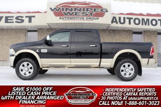 Used 2013 RAM 2500 LONGHORN 6.7L CUMMINS 4X4, LIFTED/ LOADED/STUNNING for sale in Headingley, MB