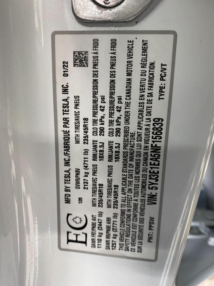 2022 Tesla Model 3 Standard Range Plus *Brand New* 3.49% For 96 Month Photo114