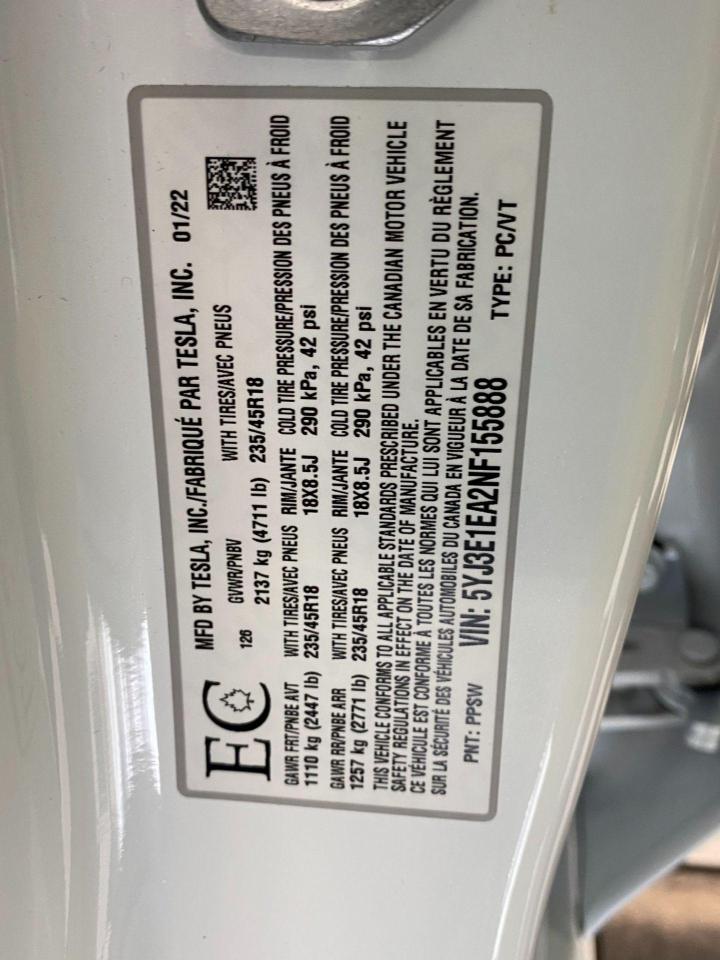 2022 Tesla Model 3 Standard Range Plus *Brand New* 3.49% For 96 Month Photo113
