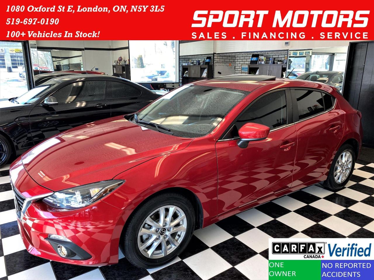 Used 2016 Mazda MAZDA3 GS Hatchback+Roof+Camera+GPS+CLEAN CARFAX for sale in London, ON