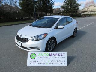 Used 2014 Kia Forte SX, LEATHER, AUTO, INSP, FINANCE, WARRANTY & BCAA MEMBERSHIP! for sale in Surrey, BC
