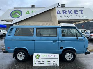 INSPECTED WITH BCAA MEMBERSHIP & FREE BIG WARRANTY! SEVERAL VW VANS IN STOCK. <br /><br />CALL OR TEXT KARL @ 6-0-4-2-5-0-8-6-4-6 FOR INFO & TO CONFIRM LOCATION. <br /><br />BEAUTIFUL VOLKSWAGEN VANAGON CAMPER VAN. FRESHLY REBUILT MOTOR, NEW PAINT, NEW CANVAS TOP, NEW TIRES, NEW SHOCKS, NEW ALTERNATOR. UPGRADED LOGHTS. LOTS OF UPGRADES THROUGHOUT THE VAN. THROUGH THE SHOP, FULLY INSPECTED AND READY TO GO. PROPANE SYSTEM JUST CERTIFIED AS WELL. DON'T MISS THIS ONE, IT WON'T LAST LONG! <br /><br />2 LOCATIONS TO SERVE YOU, BE SURE TO CALL FIRST TO CONFIRM WHERE THE VEHICLE IS.<br /><br />We are a family owned and operated business since 1983 and we are committed to offering outstanding vehicles backed by exceptional customer service, now and in the future.<br />Whatever your specific needs may be, we will custom tailor your purchase exactly how you want or need it to be. All you have to do is give us a call and we will happily walk you through all the steps with no stress and no pressure.<br /><br />                                            WE ARE THE HOUSE OF YES!<br /><br />ADDITIONAL BENEFITS WHEN BUYING FROM SK AUTOMARKET:<br /><br />-ON SITE FINANCING THROUGH OUR 17 AFFILIATED BANKS AND VEHICLE                                                    FINANCE COMPANIES<br />-IN HOUSE LEASE TO OWN PROGRAM.<br />-EVERY VEHICLE HAS UNDERGONE A 120 POINT COMPREHENSIVE INSPECTION<br />-EVERY PURCHASE INCLUDES A FREE POWERTRAIN WARRANTY<br />-EVERY VEHICLE INCLUDES A COMPLIMENTARY BCAA MEMBERSHIP FOR YOUR SECURITY.<br />-EVERY VEHICLE INCLUDES A CARFAX AND ICBC DAMAGE REPORT<br />-EVERY VEHICLE IS GUARANTEED LIEN FREE<br />-DISCOUNTED RATES ON PARTS AND SERVICE FOR YOUR NEW CAR AND ANY OTHER   FAMILY CARS THAT NEED WORK NOW AND IN THE FUTURE.<br />-36 YEARS IN THE VEHICLE SALES INDUSTRY<br />-A+++ MEMBER OF THE BETTER BUSINESS BUREAU<br />-RATED TOP DEALER BY CARGURUS 2 YEARS IN A ROW<br />-MEMBER IN GOOD STANDING WITH THE VEHICLE SALES AUTHORITY OF BRITISH   COLUMBIA<br />-MEMBER OF THE AUTOMOTIVE RETAILERS ASSOCIATION<br />-COMMITTED CONTRIBUTOR TO OUR LOCAL COMMUNITY AND THE RESIDENTS OF BC<br /> $495 Documentation fee and applicable taxes are in addition to advertised prices.<br />LANGLEY LOCATION DEALER# 40038<br />S. SURREY LOCATION DEALER #9987<br />
