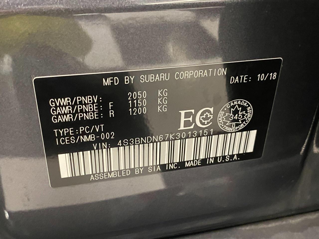2019 Subaru Legacy Limited 2.5i Touring W/Eyesight+Roof+CLEAN CARFAX - Photo #46