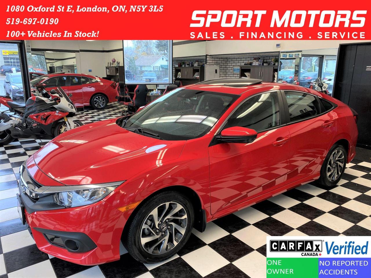 2018 Honda Civic EX+LaneKeep+Camera+New Tires+CLEAN CARFAX