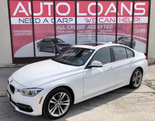 <p>***EASY FINANCE APPROVALS***ONE OWNER***NO ACCIDENTS***FULLY LOADED***BMW BUILDS ONE OF THE BEST LUXURY MID-SIZE SPORT SEDANS AROUND!! THIS VEHCIEL HAS A SPORTIER ATTITUDE THAN MOST WITH LOW KMS-LEATHERI-AWD-BLUETOOTH-BACK UP CAM AND MORE! LOVE AT FIRST SIGHT! VEHICLE IS LIKE NEW! QUALITY ALL AROUND VEHICLE. THE 2018 330Xi IS A SLEEKLY STYLED UNIQUE AND POLARIZING VEHICLE THAT STANDS OUT FROM THE GROWING CROWD OF MID-SIZE LUXURY SEDANS. THE 2018 330Xi IS VERY IMPRESSIVE AND LOADED WITH NEW FEATURES AND STYLING AND AN EMPHASIS ON SIMPLICITY AND FUNCTIONALITY LIKE NO OTHER. ABSOLUTELY FLAWLESS, SMOOTH, SPORTY RIDE AND GREAT ON GAS! MECHANICALLY A+ DEPENDABLE, RELIABLE, COMFORTABLE, CLEAN INSIDE AND OUT. POWERFUL YET FUEL EFFICIENT ENGINE. HANDLES VERY WELL WHEN DRIVING.</p><p> </p><p>****Make this yours today BECAUSE YOU DESERVE IT****</p><p> </p><p>WE HAVE SKILLED AND KNOWLEDGEABLE SALES STAFF WITH MANY YEARS OF EXPERIENCE SATISFYING ALL OUR CUSTOMERS NEEDS. THEYLL WORK WITH YOU TO FIND THE RIGHT VEHICLE AND AT THE RIGHT PRICE YOU CAN AFFORD. WE GUARANTEE YOU WILL HAVE A PLEASANT SHOPPING EXPERIENCE THAT IS FUN, INFORMATIVE, HASSLE FREE AND NEVER HIGH PRESSURED. PLEASE DONT HESITATE TO GIVE US A CALL OR VISIT OUR INDOOR SHOWROOM TODAY! WERE HERE TO SERVE YOU!!</p><p> </p><p>***Financing***</p><p> </p><p>We offer amazing financing options. Our Financing specialists can get you INSTANTLY approved for a car loan with the interest rates as low as 3.99% and $0 down (O.A.C). Additional financing fees may apply. Auto Financing is our specialty. Our experts are proud to say 100% APPLICATIONS ACCEPTED, FINANCE ANY CAR, ANY CREDIT, EVEN NO CREDIT! Its FREE TO APPLY and Our process is fast & easy. We can often get YOU AN approval and deliver your NEW car the SAME DAY.</p><p> </p><p>***Price***</p><p> </p><p>FRONTIER FINE CARS is known to be one of the most competitive dealerships within the Greater Toronto Area providing high quality vehicles at low price points. Prices are subject to change without notice. All prices are price of the vehicle plus HST, Licensing & Safety Certification. <span style=font-family: Helvetica; font-size: 16px; -webkit-text-stroke-color: #000000; background-color: #ffffff;>DISCLAIMER: This vehicle is not Drivable as it is not Certified. All vehicles we sell are Drivable after certification, which is available for $695 but not manadatory.</span> </p><p> </p><p>***Trade*** Have a trade? Well take it! We offer free appraisals for our valued clients that would like to trade in their old unit in for a new one.</p><p> </p><p>***About us***</p><p> </p><p>Frontier fine cars, offers a huge selection of vehicles in an immaculate INDOOR showroom. Our goal is to provide our customers WITH quality vehicles AT EXCELLENT prices with IMPECCABLE customer service. Not only do we sell vehicles, we always sell peace of mind!</p><p> </p><p>Buy with confidence and call today 416-759-2277 or email us to book a test drive now! frontierfinecars@hotmail.com Located @ 1261 Kennedy Rd Unit a in Scarborough</p><p> </p><p>***NO REASONABLE OFFERS REFUSED***</p><p> </p><p>Thank you for your consideration & we look forward to putting you in your next vehicle! Serving used cars Toronto, Scarborough, Pickering, Ajax, Oshawa, Whitby, Markham, Richmond Hill, Vaughn, Woodbridge, Mississauga, Trenton, Peterborough, Lindsay, Bowmanville, Oakville, Stouffville, Uxbridge, Sudbury, Thunder Bay,Timmins, Sault Ste. Marie, London, Kitchener, Brampton, Cambridge, Georgetown, St Catherines, Bolton, Orangeville, Hamilton, North York, Etobicoke, Kingston, Barrie, North Bay, Huntsville, Orillia</p>