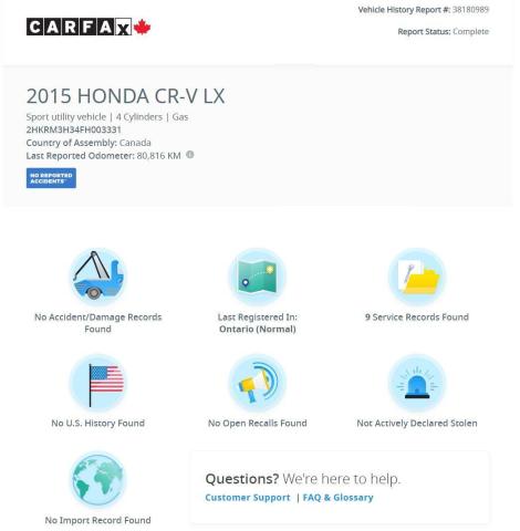2015 Honda CR-V LX+Camera+Heated Seats+A/C+CLEAN CARFAX Photo12