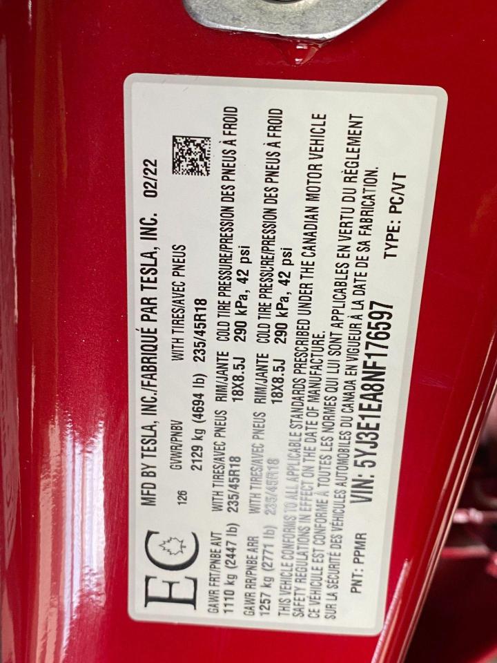 2022 Tesla Model 3 Standard Range Plus *Brand New* 3.49% For 96 Month Photo108