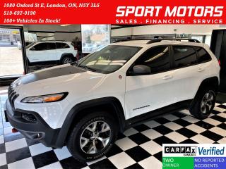 Used 2015 Jeep Cherokee Trailhawk 4x4 V6+GPS+Camera+Bluetooth+CLEAN CARFAX for sale in London, ON