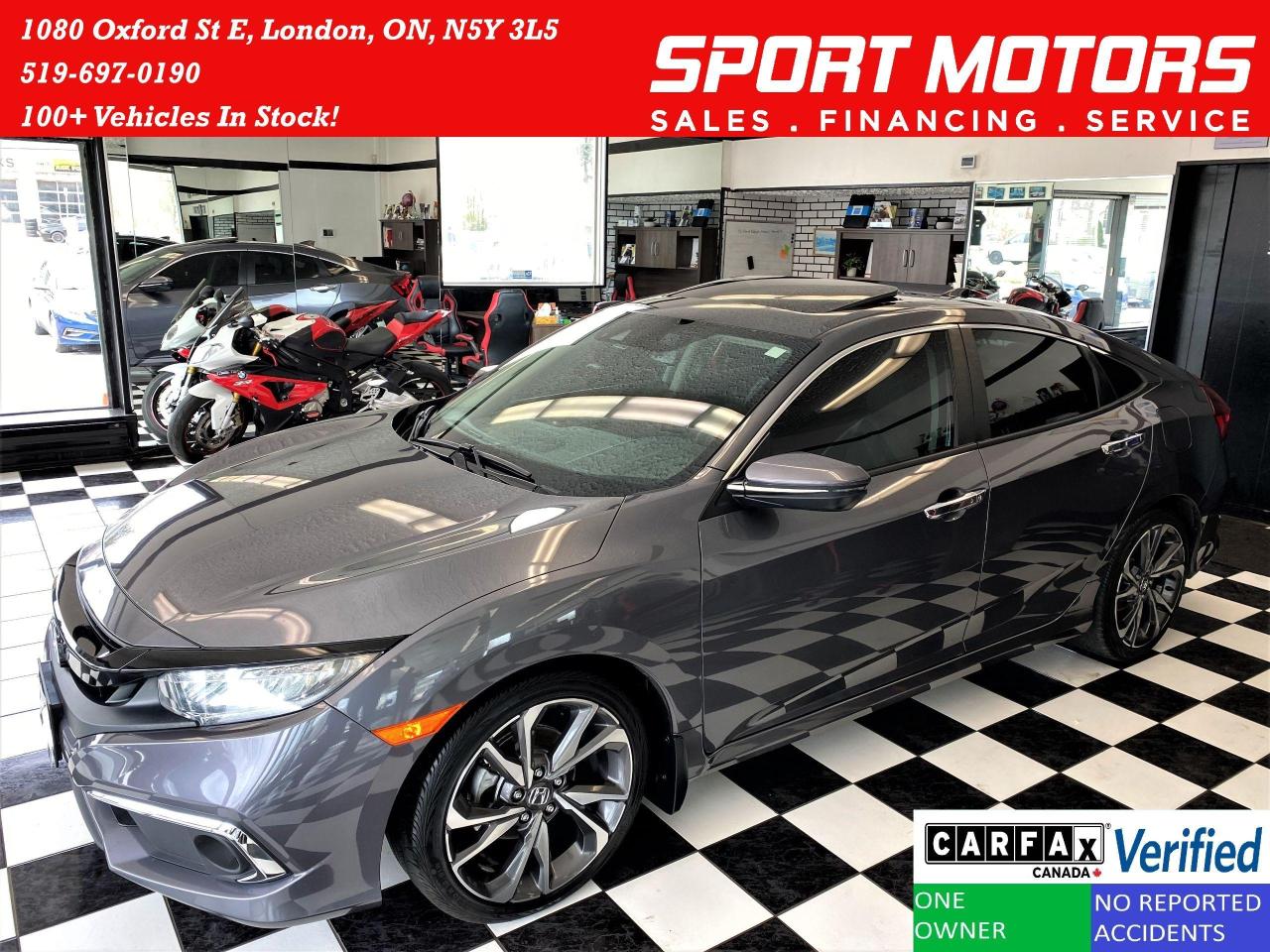 2019 Honda Civic Touring+Leather+Roof+WirelessCharging+CLEAN CARFAX Photo71