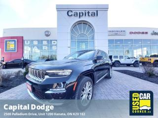 This Jeep Grand Cherokee delivers a Regular Unleaded V-8 5.7 L engine powering this Automatic transmission. TUPELO/BLACK, NAPPA LEATHER-FACED SEATS, TRANSMISSION: 8-SPD TORQUEFLITE AUTOMATIC, QUICK ORDER PACKAGE 25S SUMMIT -inc: Engine: 5.7L VVT V8 w/FuelSaver MDS, Transmission: 8-Spd TorqueFlite Automatic.* This Jeep Grand Cherokee Features the Following Options *LUXURY TECH GROUP V -inc: Wireless Charging Pad, 2nd-Row Manual Window Shades, GVWR: 2,948 KGS (6,500 LBS), ENGINE: 5.7L VVT V8 W/FUELSAVER MDS -inc: 4-Wheel Anti-Lock Disc Brakes, Hold N Go, GVWR: 2,948 kgs (6,500 lbs), ELECTRONIC LIMITED SLIP DIFFERENTIAL DELETE, DIAMOND BLACK CRYSTAL PEARL, BODY-COLOUR ROOF -inc: Monotone Paint, 19 SPEAKER MCINTOSH AUDIO SYSTEM -inc: 950-Watt Amplifier, Wheels: 20 x 8.5 Painted Silver Aluminum, Voice Activated Dual Zone Front And Rear Automatic Air Conditioning w/Front Infrared, Valet Function.* Why Buy Capital Pre-Owned *All of our pre-owned vehicles come with the balance of the factory warranty, fully detailed and the safety is completed by one of our mechanics who has been servicing vehicles with Capital Dodge for over 35 years.* Visit Us Today *Youve earned this- stop by Capital Dodge Chrysler Jeep located at 2500 Palladium Dr Unit 1200, Kanata, ON K2V 1E2 to make this car yours today!*Call Capital Dodge Today!*Looking to schedule a test drive? Need more info? No problem - call Capital Dodge TODAY at (613) 271-7114. Capital Dodge is YOUR best choice for a variety of quality used Cars, Trucks, Vans, and SUVs in Ottawa, ON! Dont wait  Call Capital Dodge, TODAY!