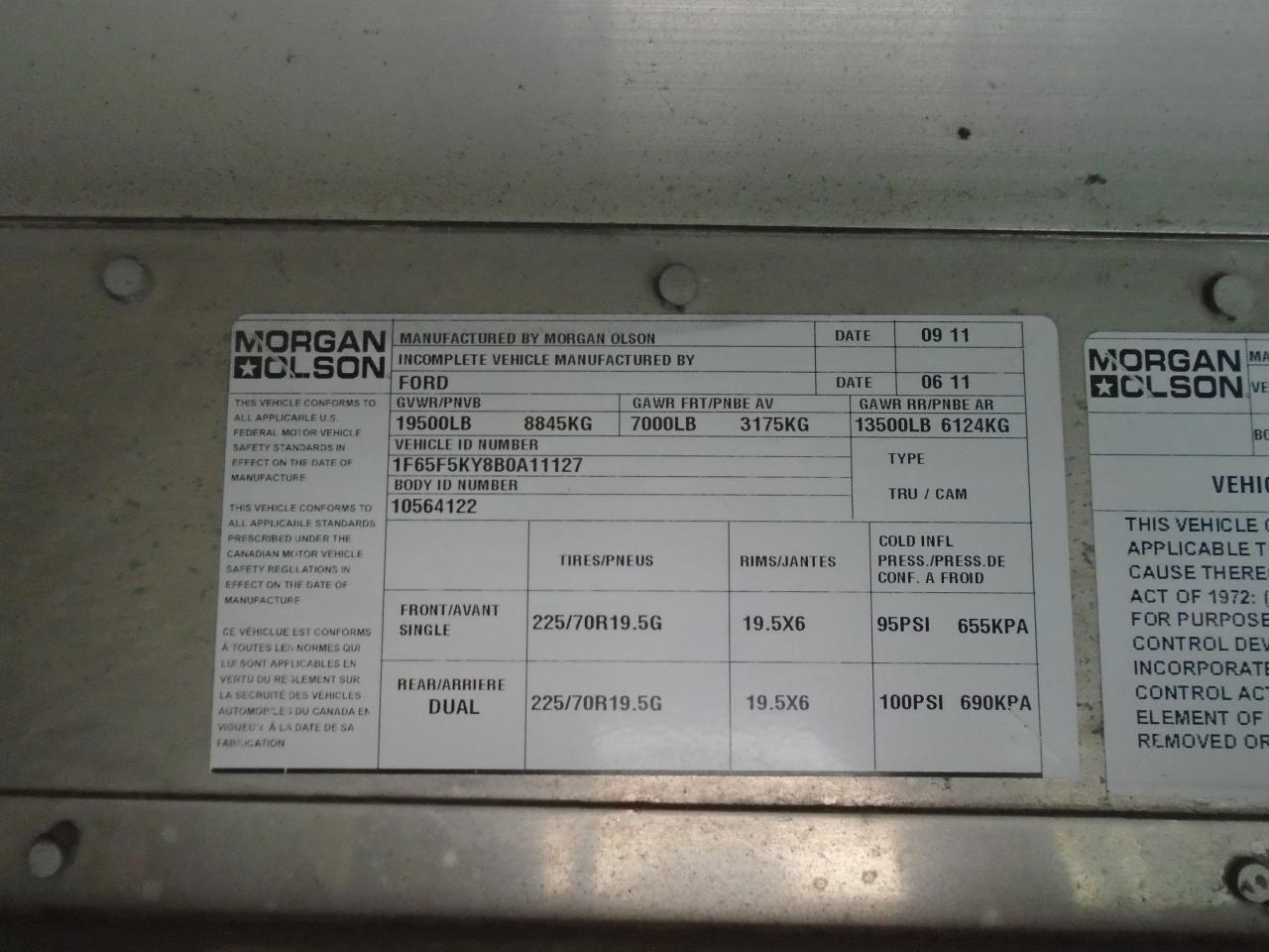 2011 Ford Super Duty F-59 Stripped Chassis STEP VAN 18 FT Photo