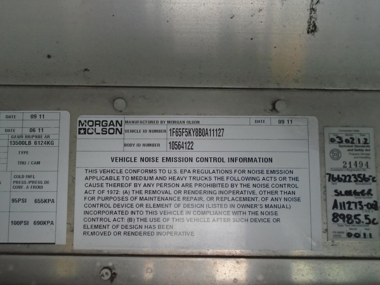 2011 Ford Super Duty F-59 Stripped Chassis STEP VAN 18 FT Photo