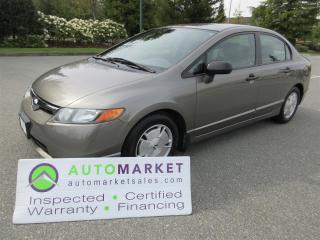 Used 2008 Honda Civic LX-G, AUTO, FINANCE, WARRANTY, INSPECTED, BCAA MEMBERSHIP! for sale in Surrey, BC