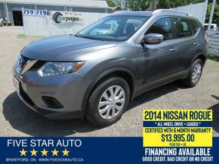 Used 2014 Nissan Rogue S AWD - Certified w/ 6 Month Warranty for sale in Brantford, ON