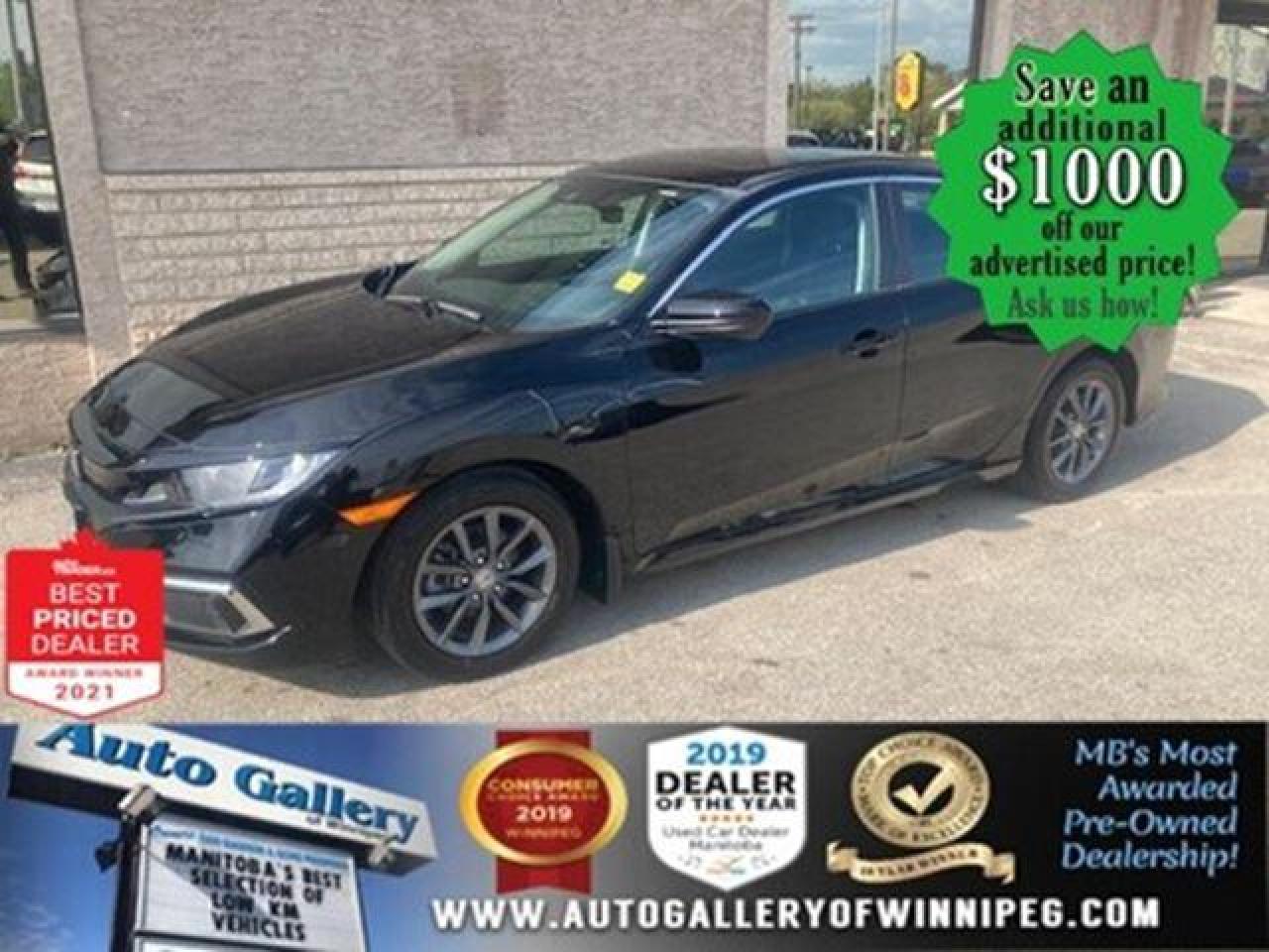 Used 2021 Honda Civic Sedan EX* Sunroof/Reverse Camera/Bluetooth/Heated Seats for sale in Winnipeg, MB
