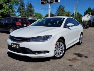 <p><span style=font-size: 13.5pt; line-height: 107%; font-family: Segoe UI,sans-serif; color: black;>***LOW MILEAGE***EXCELLENT CONDITION SLICK WHITE ON BLACK FOUR DOOR CHRYSLER SEDAN </span><span style=font-size: 13.5pt; line-height: 107%; font-family: Segoe UI,sans-serif; color: black;>EQUIPPED W/ THE EVER RELIABLE 4 CYLINDER 2.4L DOHC ENGINE, FOUR BRAND NEW ALL-SEASON TIRES, LOADED W/ HEATED SIDE VIEW MIRRORS, POWER LOCK/WINDOWS AND MIRRORS, BLUETOOTH CONNECTION, CRUISE CONTROL, KEYLESS/PROXIMITY ENTRY, PUSH BUTTON START, AIR CONDITIONING, WARRANTY AND MUCH MORE!*** FREE RUST-PROOF PACKAGE FOR A LIMITED TIME ONLY *** This vehicle comes certified with all-in pricing excluding HST tax and licensing. Also included is a complimentary 36 days complete coverage safety and powertrain warranty, and one year limited powertrain warranty. Please visit our website at bossauto.ca today! </span></p>