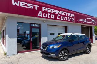 Cash Price $24,900. Finance Price $23,900. (SAVE $1000 OFF THE LISTED CASH PRICE WITH DEALER ARRANGED FINANCING! OAC). PLUS PST/GST. NO ADMINISTRATION FEES!!    Repeat after me... FUEL ECONOMY FUEL ECONOMY!! Price just reduced, this 2019 Nissan Kicks SV has all the features you want or need, a youthful appearance, and is fun to drive.  Sporty looks in the two-toned Deep Blue Pearl and Fresh Powder white top.  What a great look and with standard features including heated seats, emergency braking and awesome audio sound you should come see it today!  Take a look at the list of options below!

- 1.6L Inline 4 cylinder (great fuel mileage)
- CVT automatic transmission
- FWD drivetrain
- Keyless Go entry with push button start
- Heated front seats
- Auto climate control
- 7" Touchscreen infotainment
- Apple Car Play and Android Auto
- Bluetooth for phone and media connectivity
- USB and AUX input
- Traction and Stability control
- Emergency braking
- Auto high-beam
- Remote start
- Backup camera
- Read below for more information...

This 2019 Nissan Kicks SV offers the best of all Worlds!  You get the sporty and fuel-sipping 1.6L 4 cylinder plus lots of room in the back to bring all your stuff to the beach or the mountains!  Pass the pumps and ride in style with this sporty and fun SUV.  See us today!

West Perimeter Auto Centre is a used car dealer in Winnipeg, which is an A+ Rated Member of the Better Business Bureau. 
We need YOUR used cars & trucks. 
WE WILL PAY TOP DOLLAR FOR YOUR TRADE!! 

This vehicle comes with our complete 150 point inspection, Manitoba Safety, and Free CarFax report. Advertised price is ALL INCLUSIVE- NO HIDDEN EXTRAS, plus applicable taxes. We ALWAYS welcome trade ins. CALL TODAY for your no obligation test drive. Bank Financing & leasing available. Apply on line today for free credit application. 
West Perimeter Auto Centre 3811 Portage Avenue Winnipeg, Manitoba. Visit us today in person or visit us online at www.westperimeter.com!!
Dealer Permit #9699