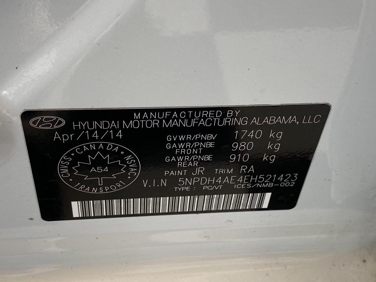 2014 Hyundai Elantra A/C Photo39