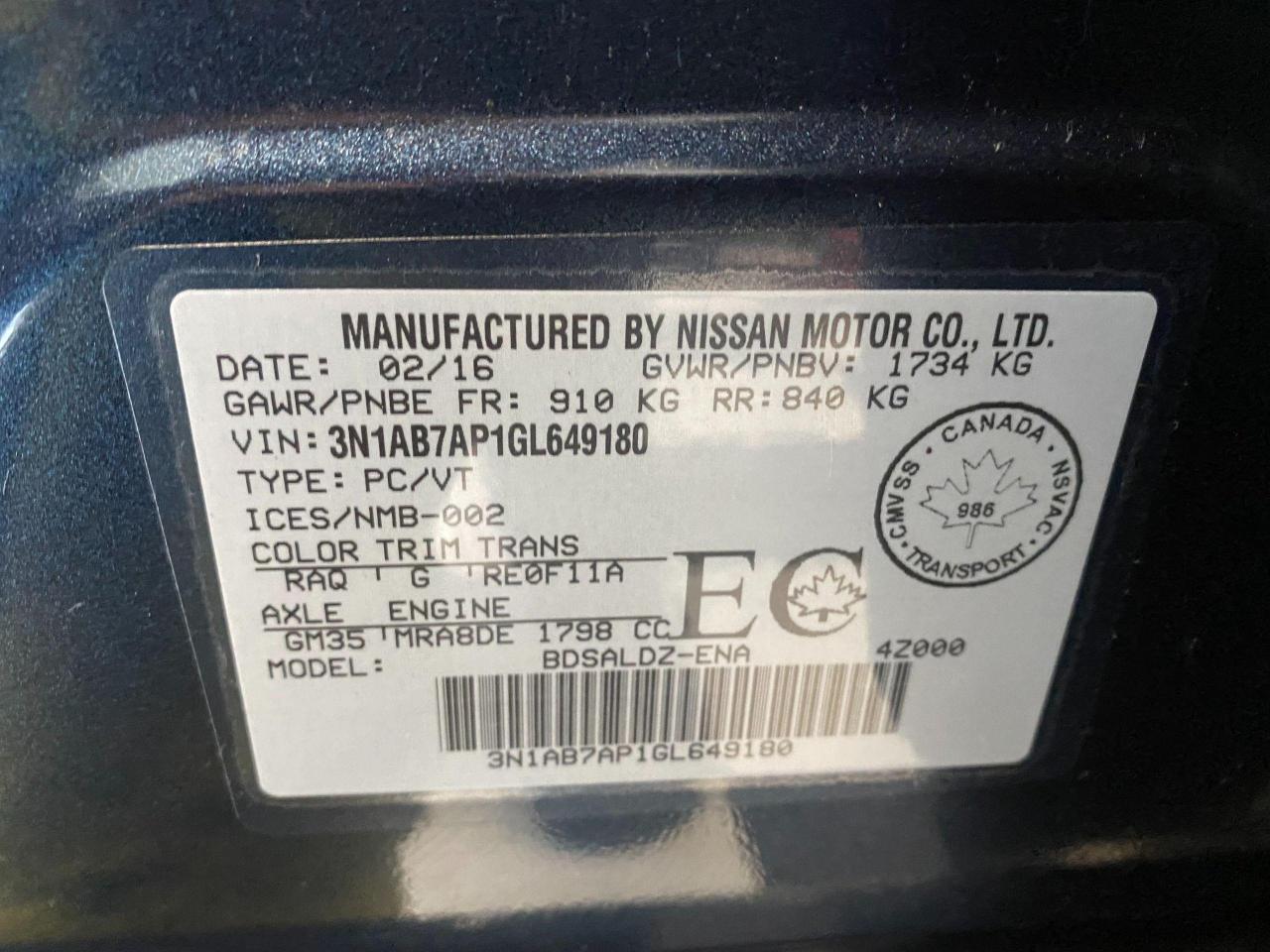 2016 Nissan Sentra SV+Camera+Bluetooth+Heated Seats+Push Start Photo41