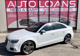 <p>***EASY FINANCE APPROVALS***TOP SAFETY PICK***LEATHER***BLUETOOTH***NAVI***AWD ***SUNROOF***BACK UP CAM AND MORE! LOVE AT FIRST SIGHT! VEHICLE IS LIKE NEW! QUALITY ALL AROUND VEHICLE. THE 2018 AUDI A3 IS LOADED WITH FEATURES AND STYLING AND AN EMPHASIS ON SIMPLICITY AND FUNCTION LIKE NO OTHER. GREAT FOR SMALL FAMILY OR STUDENT. ABSOLUTELY FLAWLESS, SMOOTH, SPORTY RIDE AND GREAT ON GAS! MECHANICALLY A+ DEPENDABLE, RELIABLE, COMFORTABLE, CLEAN INSIDE AND OUT. POWERFUL YET FUEL EFFICIENT ENGINE. HANDLES VERY WELL WHEN DRIVING.</p><p> </p><p>****Make this yours today BECAUSE YOU DESERVE IT****</p><p> </p><p>WE HAVE SKILLED AND KNOWLEDGEABLE SALES STAFF WITH MANY YEARS OF EXPERIENCE SATISFYING ALL OUR CUSTOMERS NEEDS. THEYLL WORK WITH YOU TO FIND THE RIGHT VEHICLE AND AT THE RIGHT PRICE YOU CAN AFFORD. WE GUARANTEE YOU WILL HAVE A PLEASANT SHOPPING EXPERIENCE THAT IS FUN, INFORMATIVE, HASSLE FREE AND NEVER HIGH PRESSURED. PLEASE DONT HESITATE TO GIVE US A CALL OR VISIT OUR INDOOR SHOWROOM TODAY! WERE HERE TO SERVE YOU!!</p><p> </p><p>***Financing***</p><p> </p><p>We offer amazing financing options. Our Financing specialists can get you INSTANTLY approved for a car loan with the interest rates as low as 3.99% and $0 down (O.A.C). Additional financing fees may apply. Auto Financing is our specialty. Our experts are proud to say 100% APPLICATIONS ACCEPTED, FINANCE ANY CAR, ANY CREDIT, EVEN NO CREDIT! Its FREE TO APPLY and Our process is fast & easy. We can often get YOU AN approval and deliver your NEW car the SAME DAY.</p><p> </p><p>***Price***</p><p> </p><p>FRONTIER FINE CARS is known to be one of the most competitive dealerships within the Greater Toronto Area providing high quality vehicles at low price points. Prices are subject to change without notice. All prices are price of the vehicle plus HST, Licensing & Safety Certification. <span style=font-family: Helvetica; font-size: 16px; -webkit-text-stroke-color: #000000; background-color: #ffffff;>DISCLAIMER: This vehicle is not Drivable as it is not Certified. All vehicles we sell are Drivable after certification, which is available for $695 but not manadatory.</span> </p><p> </p><p>***Trade*** Have a trade? Well take it! We offer free appraisals for our valued clients that would like to trade in their old unit in for a new one.</p><p> </p><p>***About us***</p><p> </p><p>Frontier fine cars, offers a huge selection of vehicles in an immaculate INDOOR showroom. Our goal is to provide our customers WITH quality vehicles AT EXCELLENT prices with IMPECCABLE customer service. Not only do we sell vehicles, we always sell peace of mind!</p><p> </p><p>Buy with confidence and call today 416-759-2277 or email us to book a test drive now! frontierfinecars@hotmail.com Located @ 1261 Kennedy Rd Unit a in Scarborough</p><p> </p><p>***NO REASONABLE OFFERS REFUSED***</p><p> </p><p>Thank you for your consideration & we look forward to putting you in your next vehicle! Serving used cars Toronto, Scarborough, Pickering, Ajax, Oshawa, Whitby, Markham, Richmond Hill, Vaughn, Woodbridge, Mississauga, Trenton, Peterborough, Lindsay, Bowmanville, Oakville, Stouffville, Uxbridge, Sudbury, Thunder Bay,Timmins, Sault Ste. Marie, London, Kitchener, Brampton, Cambridge, Georgetown, St Catherines, Bolton, Orangeville, Hamilton, North York, Etobicoke, Kingston, Barrie, North Bay, Huntsville, Orillia</p>