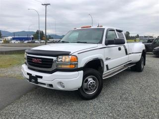 Welcome. This  2003 GMC Sierra 3500HD is for sale today in Mission. 
This  sought after diesel Extended Cab 4X4 pickup  has 339,840 kms. Its  summit white in colour  . It has an automatic transmission and is powered by a  smooth engine.  
To apply right now for financing use this link : http://www.pioneerpreowned.com/financing/index.htm
Pioneer Pre-Owned has more than 60 years of experience in the automotive domain in B.C. backing it up, and we are proud to be your first-choice used car dealer in Mission! Buying a vehicle can be a stressful time. WE CAN HELP make it worry free and easy. How is this worry free? Our team of highly trained Auto Technicians do a full safety inspection on each vehicle. Our vehicles come with a Complete Car-proof Report and lien search history. We can deliver straight to your door or we can provide a free hotel if you so choose to come to us. We service BC, Alberta and Saskatchewan. Do you have credit issues? We know that bad things happen to good people. We all have a past, if yours is preventing you from moving forward WE CAN HELP rebuild you credit. Are you a first-time buyer, a new Canadian resident on a work permit? Is a current bankruptcy or recently discharged, past repossessions or just started a new job holding you back? TOUGH CREDIT, NO CREDIT, or GOOD CREDIT. Are your current payments to high? Do you like the vehicle you have now, but would love to lower your payments? Refinancing is Available. Need Extra cash? As an authorized representative for over 18 financial institutions and lenders. We can offer up to $15000.00 cash back and NO PAYMENTS for up to 90 days OAC. We have 0 down financing and low interest rates available. All vehicles are subject to a $695 dealer documentation fee and finance placement fee. Visit our website @ www.pioneerpreowned.com and lets us be your credit Specialists! o~o