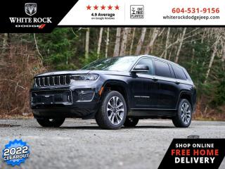 <br> <br>  Whether its an off-road trail or a crowded city street, this super versatile 2022 Grand Cherokee L is ready for it. <br> <br>The next step in the iconic Grand Cherokee name, this 2022 Grand Cherokee L is here to prove that great things can also come in huge packages. Dont let the size fool you, though. This Grand Cherokee may be large and in charge, but it still brings efficiency and classic Jeep agility. Whether youre maneuvering a parking garage or a backwood trail, this Grand Cherokee L is ready for your next adventure, no matter how big.<br> <br> This diamond black crystal pearl SUV  has a 8 speed automatic transmission and is powered by a  357HP 5.7L 8 Cylinder Engine.<br> <br> Our Grand Cherokee Ls trim level is Overland. This Overland trim earns the name with the Jeep Selec-Terrain management system, along with luxury features like a sunroof, heated and cooled leather seats, a hands free power liftgate, memory settings, and remote start. This Grand Cherokee is ready for the next adventure with a heated steering wheel, proximity keyless entry, and the Uconnect 5 system with Android Auto, Apple CarPlay, wi-fi, Bluetooth, and wireless connectivity. This legendary SUV takes safety seriously with features like lane keep assist, distance pacing cruise with stop and go, parking sensors, blind spot monitoring, collision warning, fog lamps, and a rear view camera. This vehicle has been upgraded with the following features: Sunroof,  Cooled Seats,  Leather Seats,  Navigation,  Remote Start,  Power Liftgate,  Memory Seats.  This is a demonstrator vehicle driven by a member of our staff, so we can offer a great deal on it.<br><br> <br/>     Incentives expire 2024-04-30.  See dealer for details. <br> <br>New Vehicle purchases at White Rock Dodge ( DL# 40754) are subject to Fees Totaling $899 Documentation (Government Levies - as per FCA Canada) plus $500 finance placement fee and All Applicable Taxes. <br><br>Our history of continued excellence is backed by putting your interests at the forefront to help you find the vehicle you need. Were conveniently located at 3050 King George Blvd in Surrey. Our team of automotive experts look forward to meeting and serving you! DL# 40754 o~o