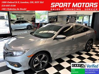 Used 2018 Honda Civic Touring+Leather+Roof+WirelessCharging+CLEAN CARFAX for sale in London, ON
