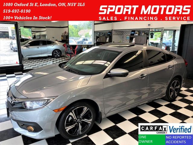 2018 Honda Civic Touring+Leather+Roof+WirelessCharging+CLEAN CARFAX Photo1