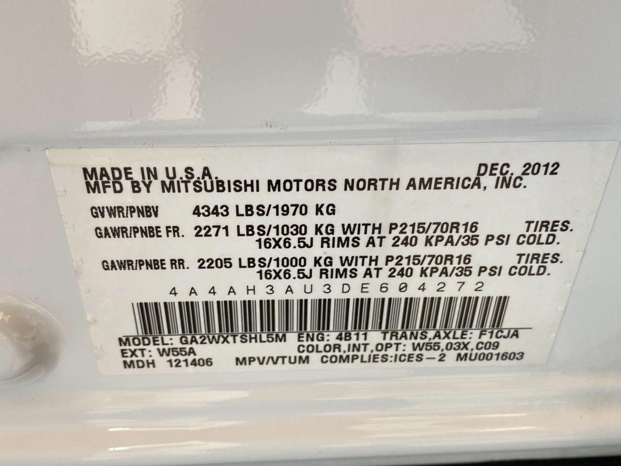2013 Mitsubishi RVR SE+Bluetooth+A/C+Heated Seats+CLEAN CARFAX Photo97